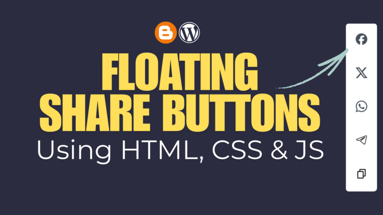 Floating social Share Buttons in Blogger and WordPress