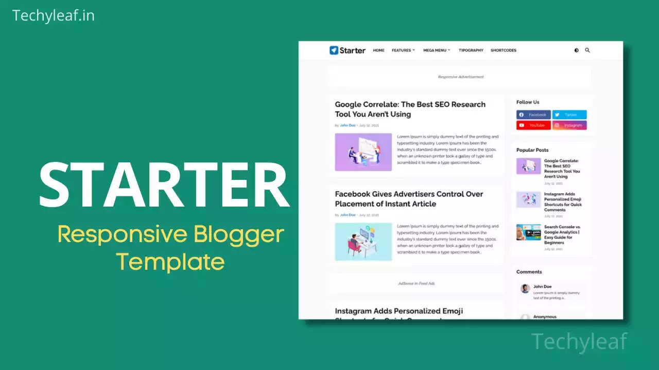 Starter Blogger template Review
