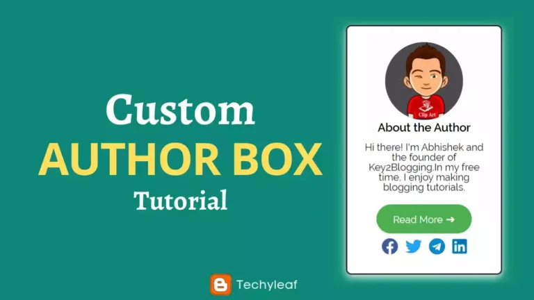 How to Add a Custom Author box Widget in Blogger Sidebar?