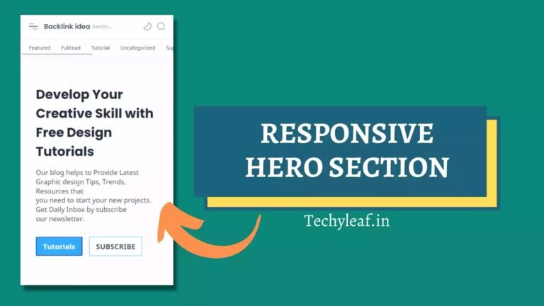 How to Add a Responsive Hero section in Blogger website.