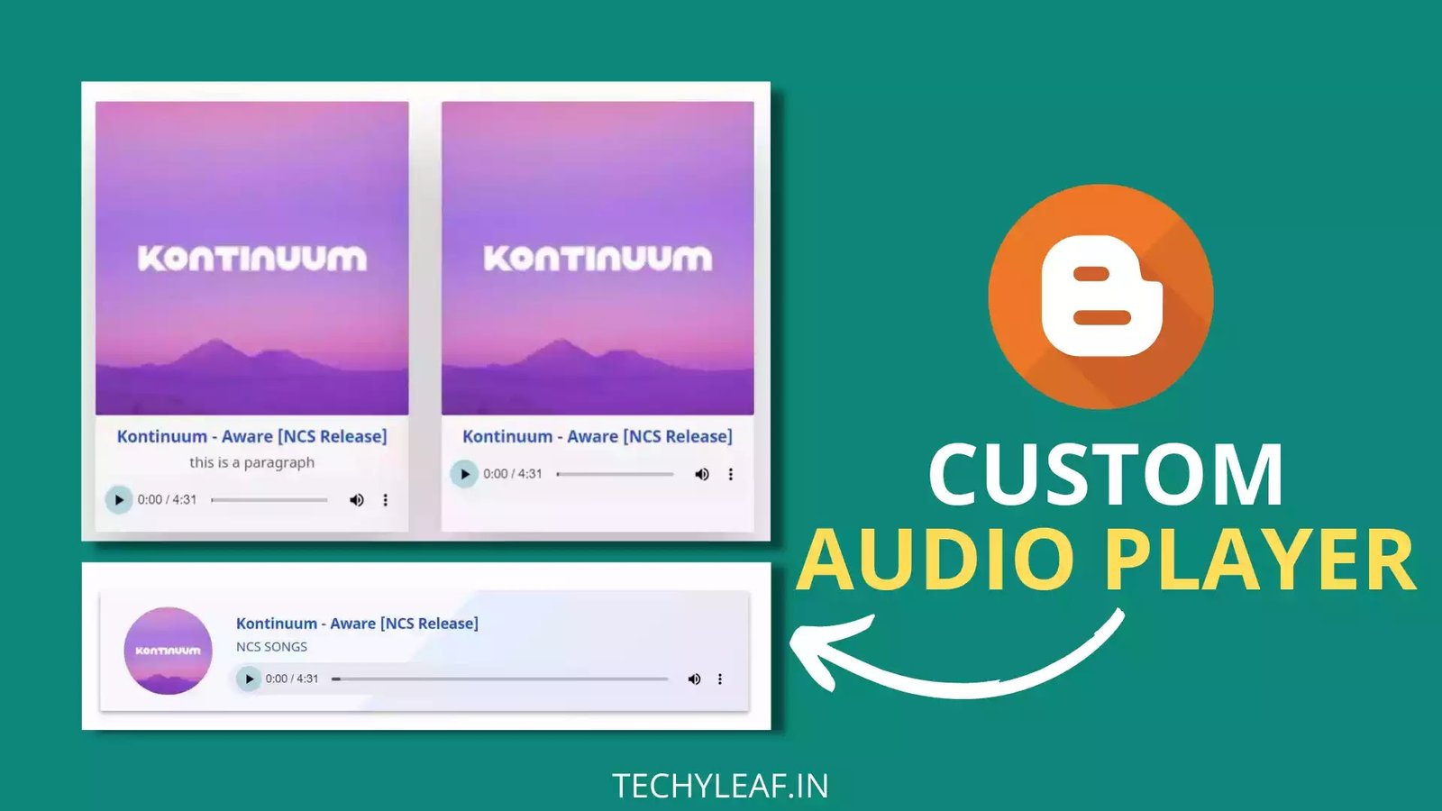 How to Add a custom HTML Audio Player in Blogger website