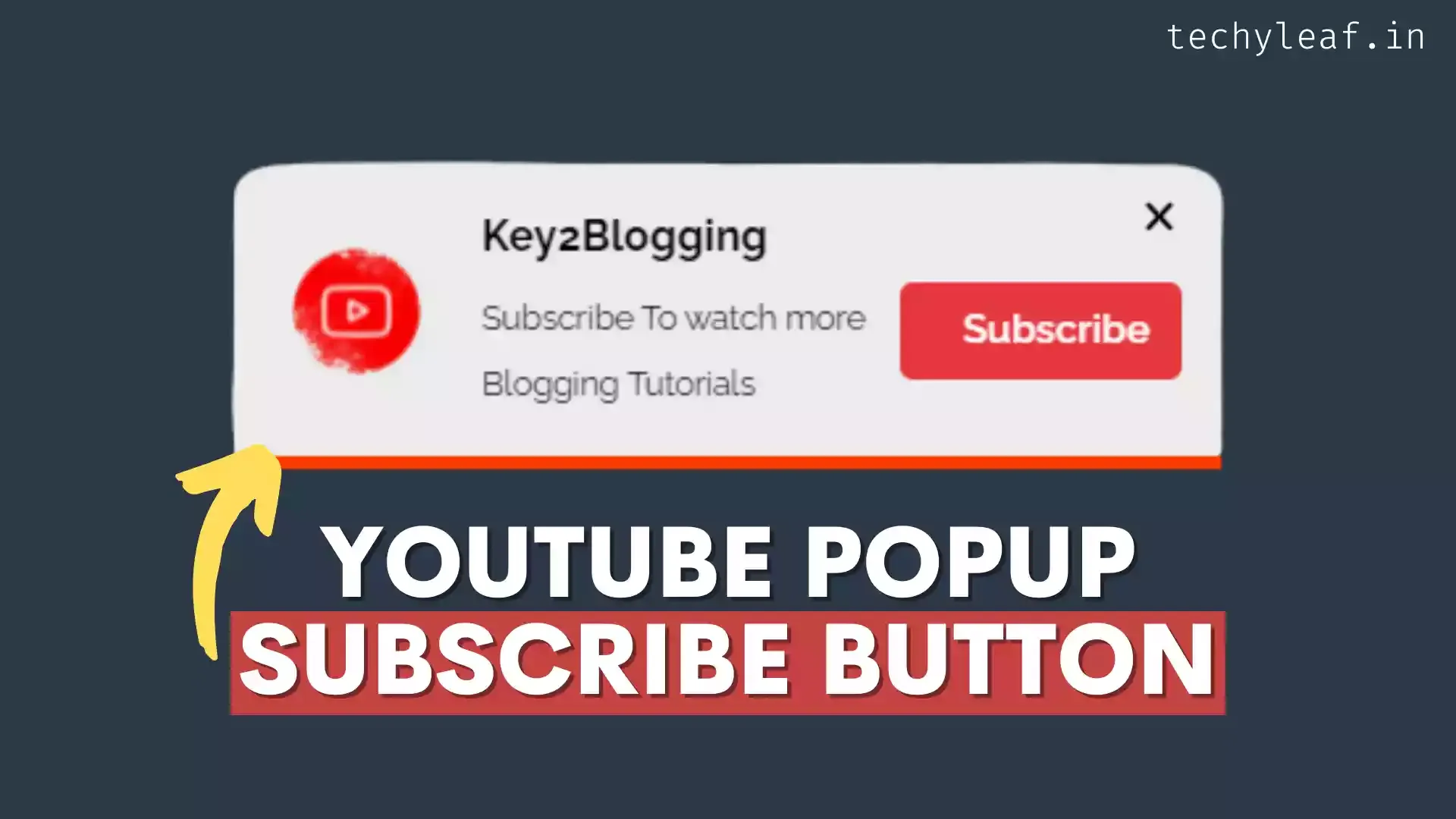 YouTube Popup Subscribe Button in Blogger