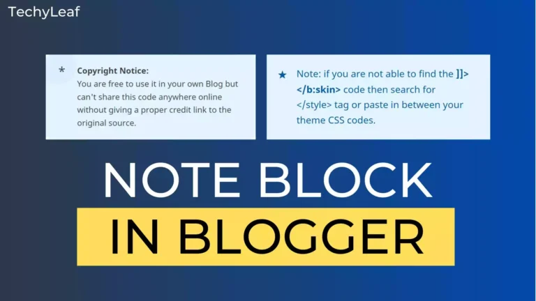 How to Add Note Block In Blogger (using CSS)