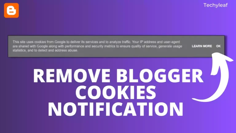 How to Remove Blogger Cookies Notification?