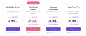 Hostinger Wordpress hosting Pricing