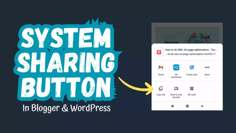 How to Add a System Social Share button in Blogger & WordPress Website