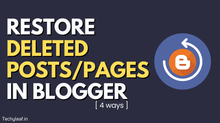 How to restore a deleted page in blogger